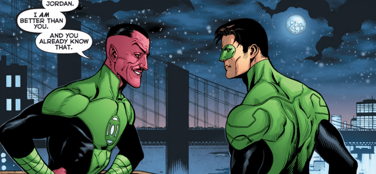 Sinestro taunting Hal Jordan