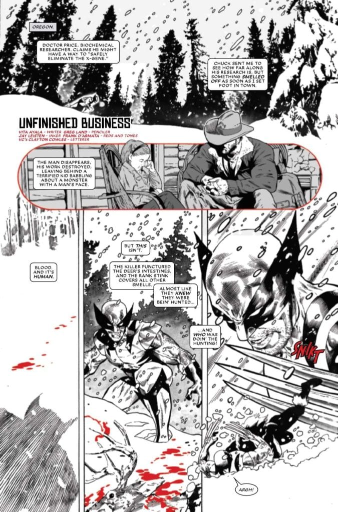 Wolverine Black White & Blood Greg Land art