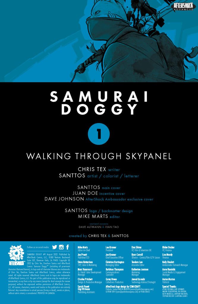 aftershock comics exclusive preview samurai doggy