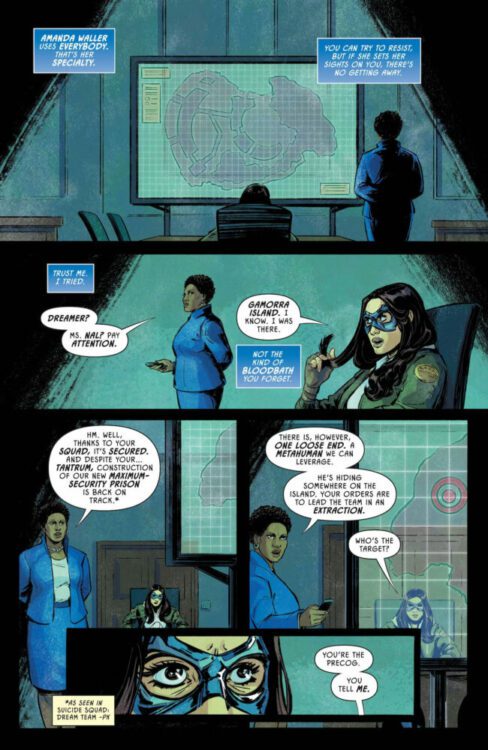 Amanda Waller briefs Dreamer