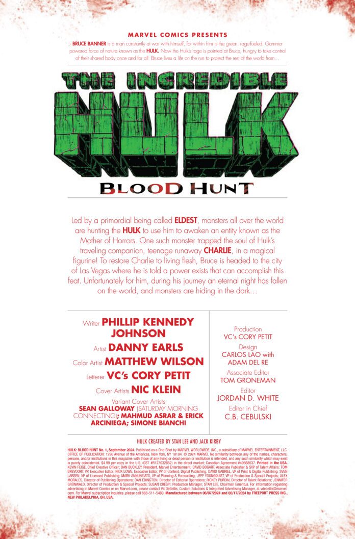 Hulk Hunting Marvel Comics Exclusive Preview: HULK: BLOOD HUNT #1