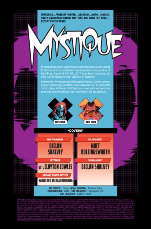 marvel comics exclusive preview mystique x-men declan shalvey