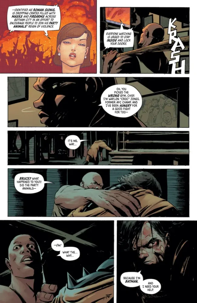 Bruce stumbles into Waylon's gym