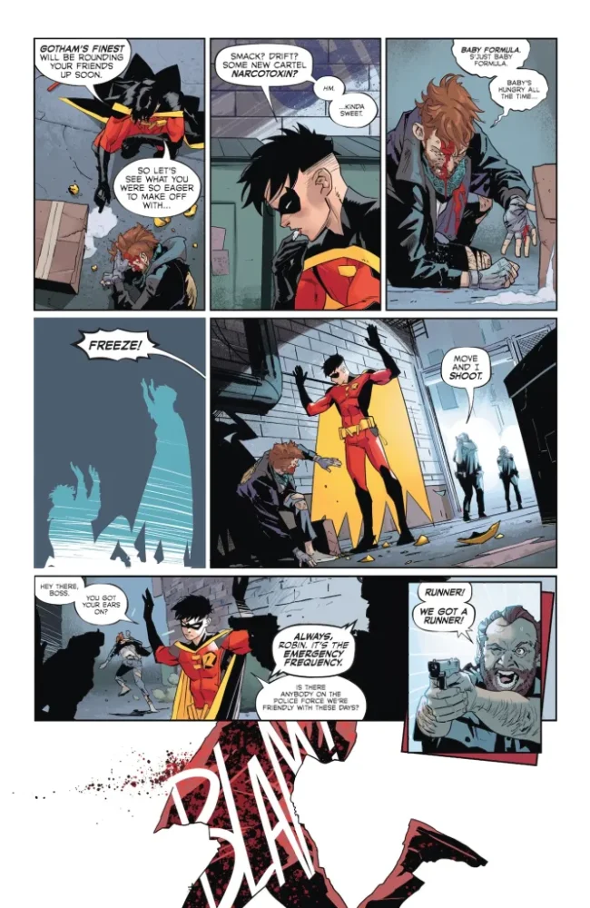 The police stop Robin.