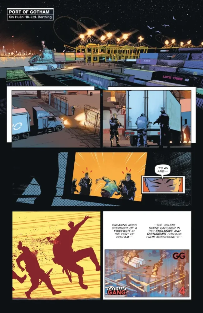 An ambush at Gotham Harbor.