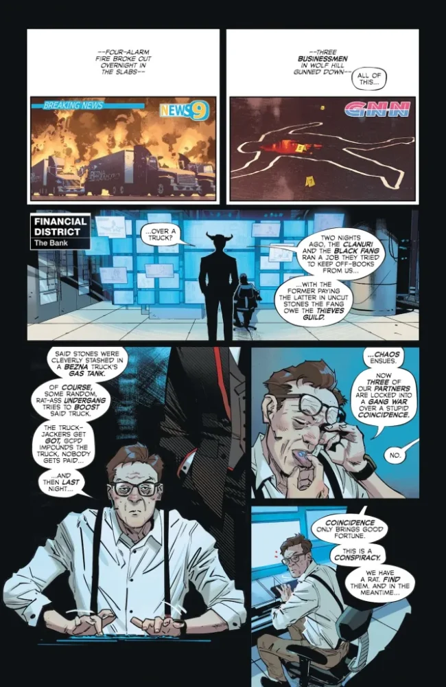 The Minotaur watches the crime gone wrong.