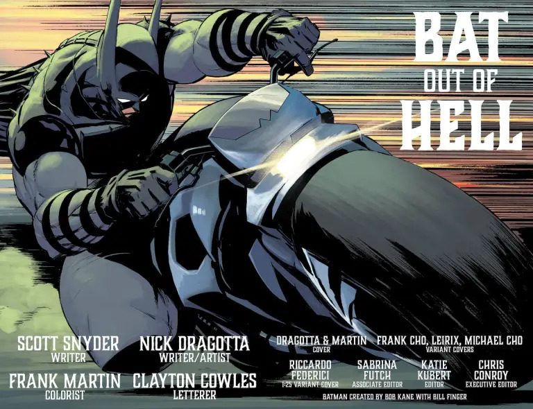 Bruce rides his motorcycle.